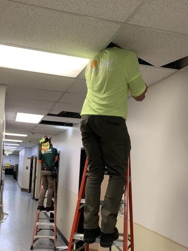 Pulling wire at the Ogden Eccles Conference Center (DSI blog, Jan 2024)